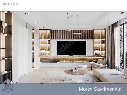 Topraktan satılık 2+1 dairenin salon renderı